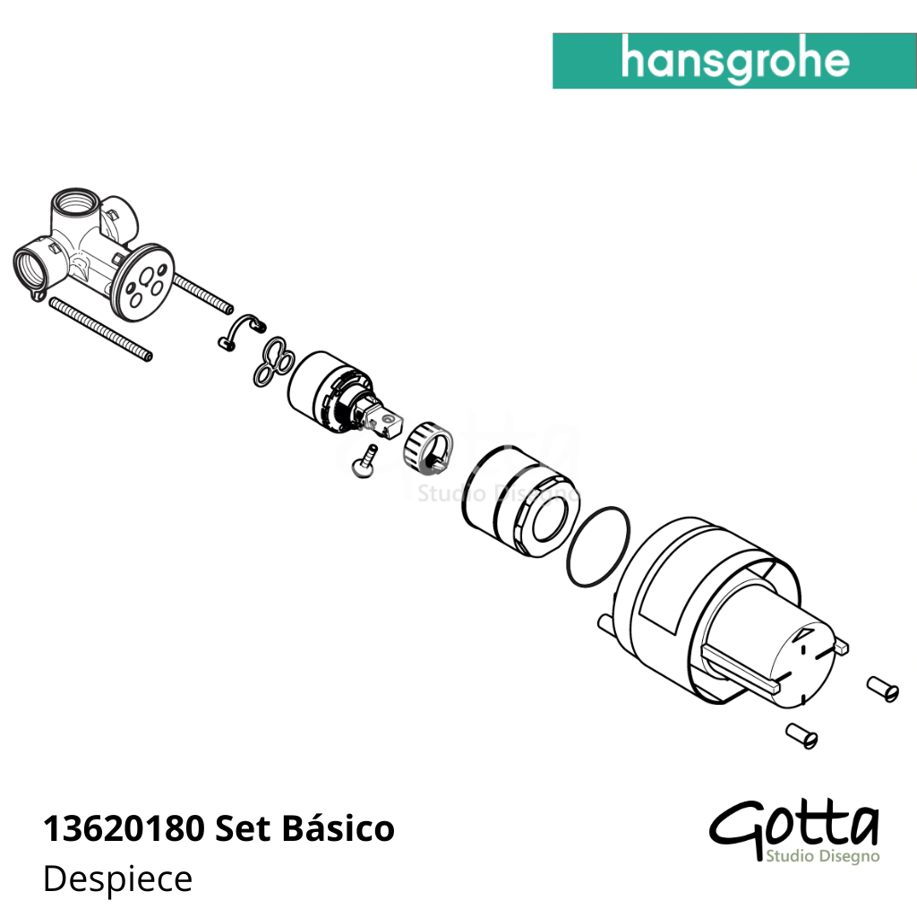 Set básico Empotre para Monomando de Ducha Hansgrohe 13620180 Essentials ¡DISPONIBLE PARA ENTREGA INMEDIATA!