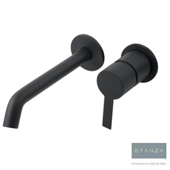 Monomando a Muro para Lavabo Negro Mate GILL® STANZA 21.2169.37