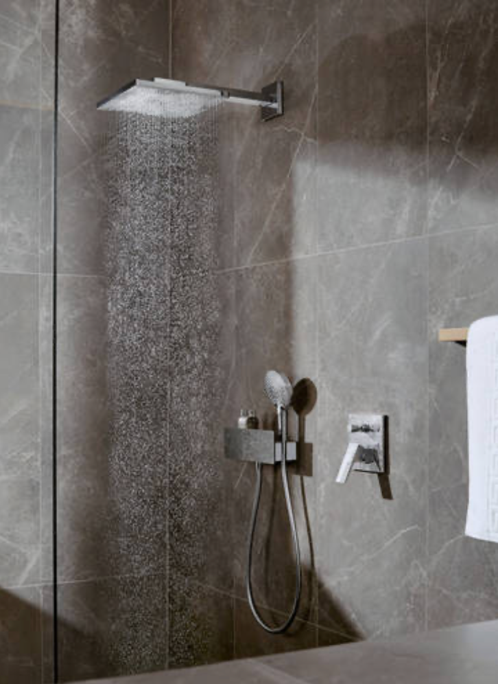 Raindance E Ducha Fija 300 1jet con Brazo 30x30 cm Cromo Hansgrohe 26238000 Essentials