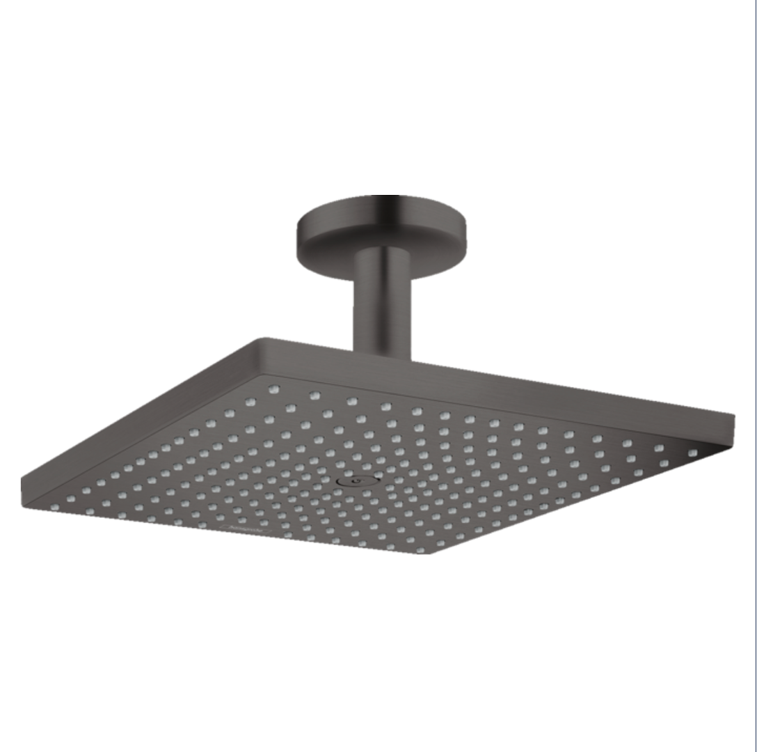 Raindance E 300 1jet ducha con brazo a techo Ecosmart 9 l/min 30x30 cm Cromo Negro Cepillado Hansgrohe 26250340 Essentials