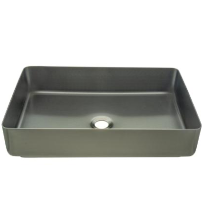Lavabo INOX Rectangular de Sobreponer 52.6x34.6x12 cm Gun Metal LV1079A811