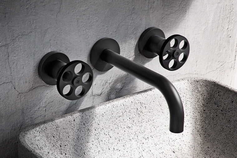 Mezcladora a Muro para Lavabo Seya acabado Negro Mate AF New York 30605-11