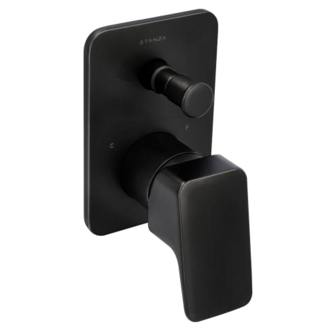 Monomando de empotrar con Desviador para Regadera FONTE® acabado Negro Mate STANZA 31.3152.37