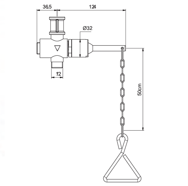 Regadera de Cadena con Plato de 20 cm Urrea 49.4905.21