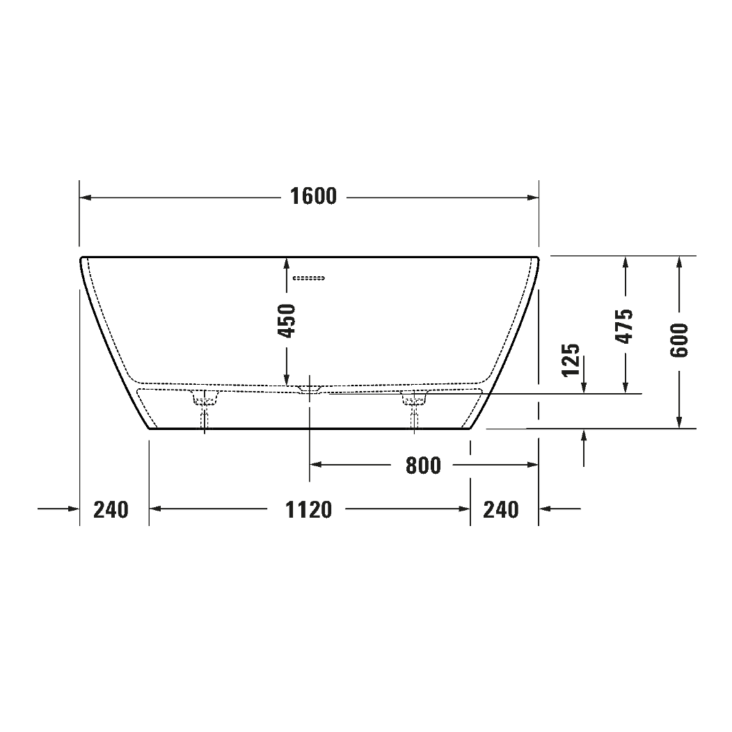 Bañera exenta D-Neo 160x75x60 cm Duravit 700477000000000