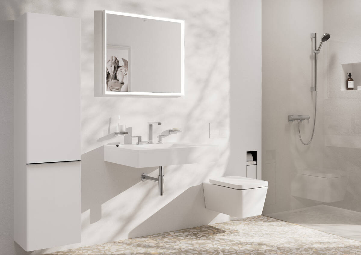 Mezcladora de lavabo Tecturis E 150 vaciador Push Open Cromo Hansgrohe 73030000 Essentials
