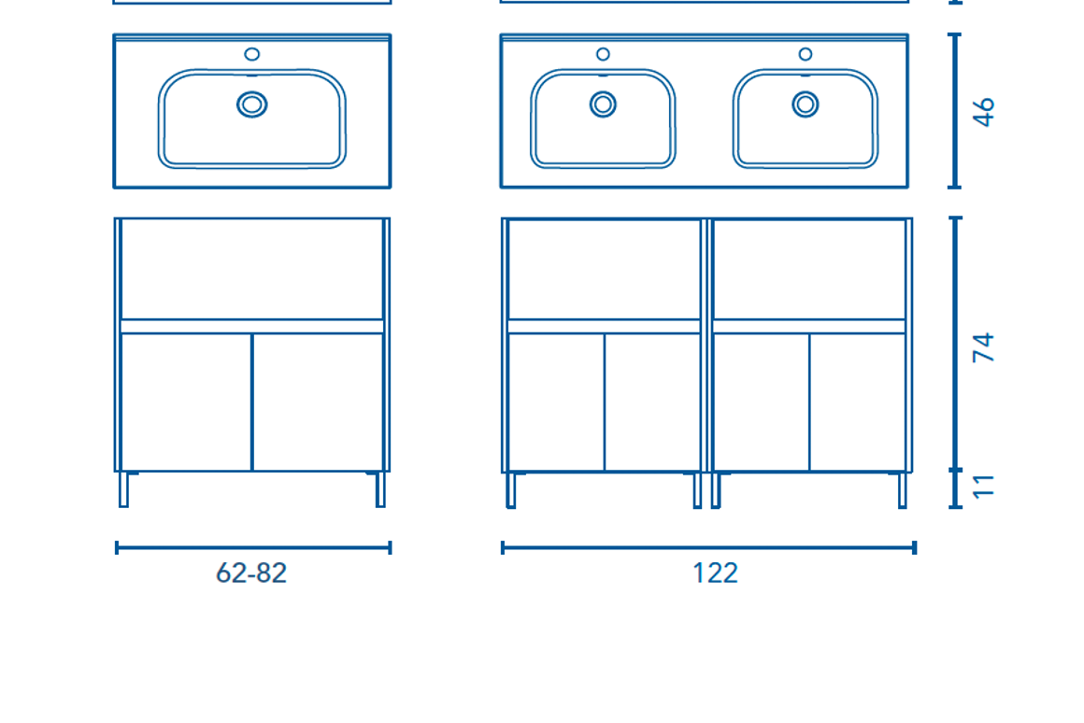 Band Gabinete para Baño montaje a piso en 3 medidas y 3 acabados a elegir