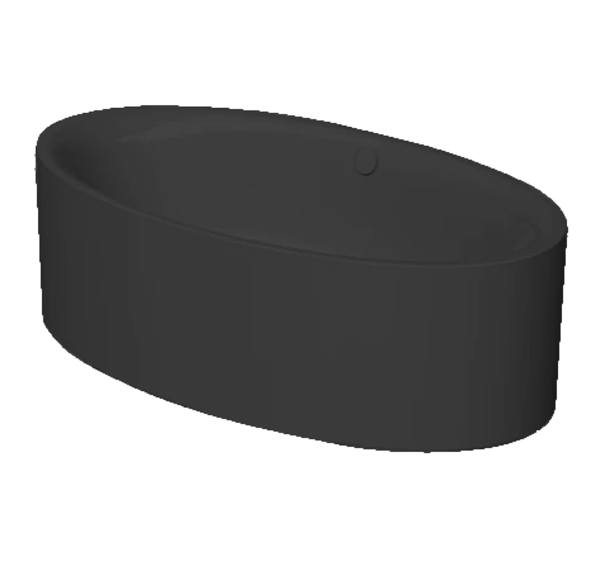 BetteEve Oval Silhouette Bañera Freestanding en Acero al Titanio Ebony color Negro 180x100x45 cm BETTE 6043 035 CFXXS