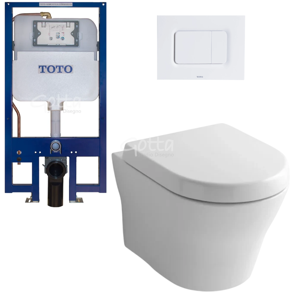 TOTO Kit WC Suspendido MH® Incluye WC+Tanque Oculto + Botonera + Asiento Toto MH CWT437117MFG ¡DISPONIBLE PARA ENTREGA!