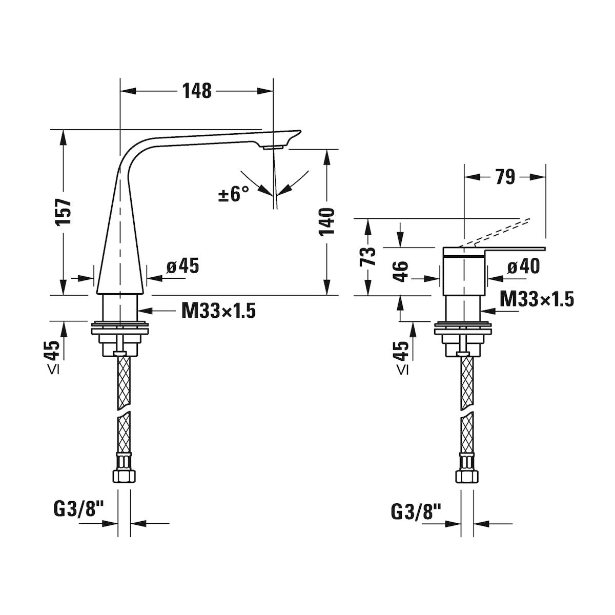 Grifería con Mando Separado M D.1. Duravit D11120002046