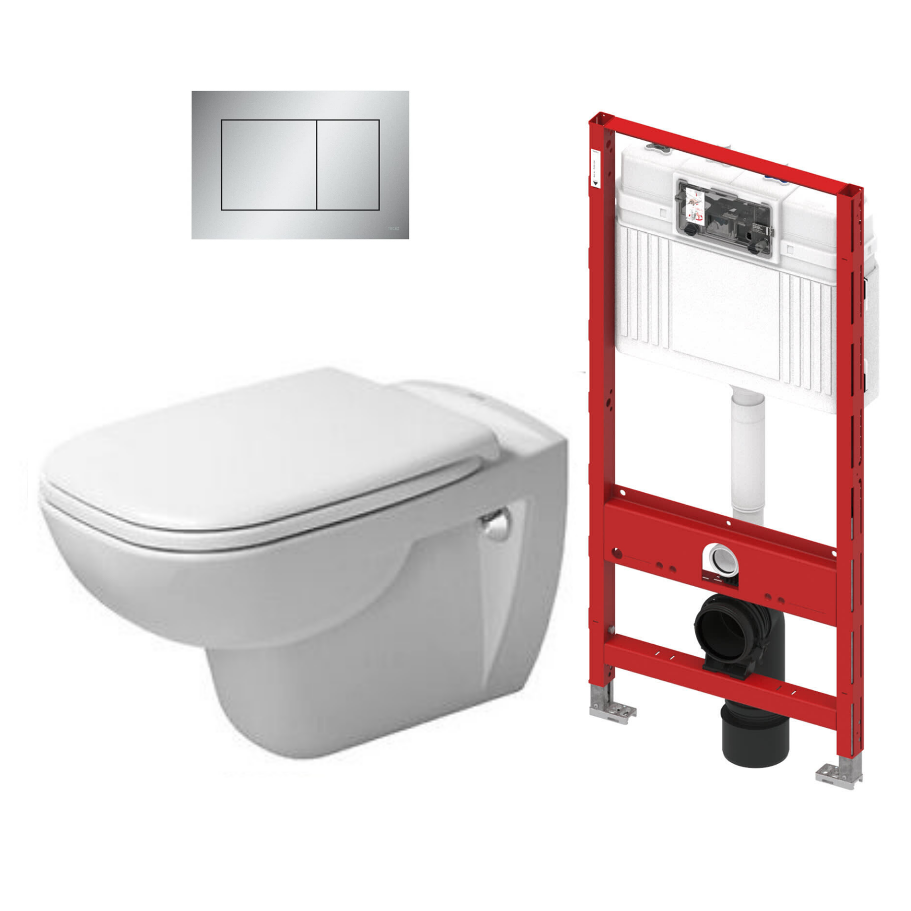 Paquete WC Suspendido D-Code incluye WC+Tanque Oculto+Botonera+Asiento Duravit DC 2535090215