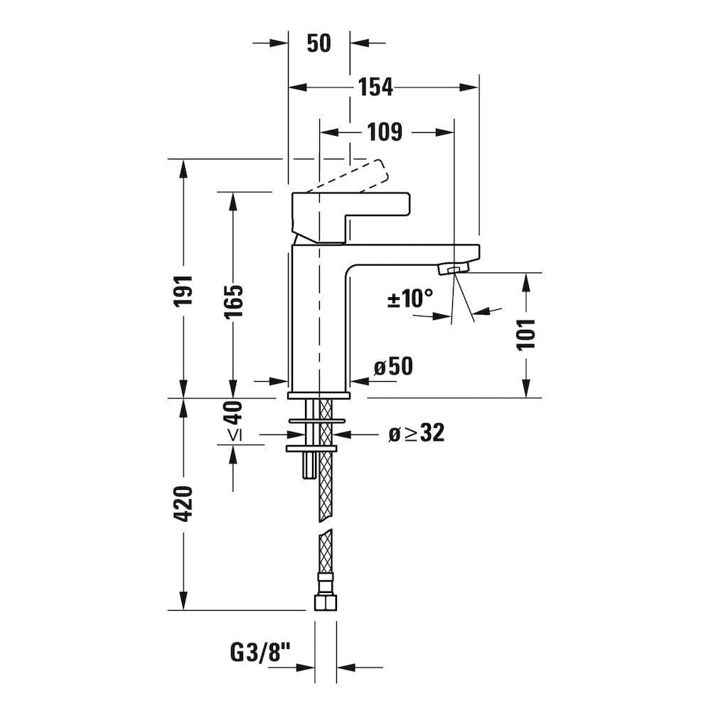 Monomando M FreshStart D-Neo Duravit Cromo DE1021002010