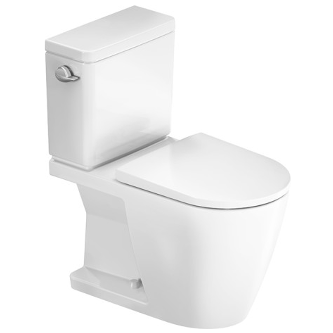 WC Dos Piezas Rimless® D-Neo en Porcelana con Mecanismo Single Flush Canal Abierto Sifón Vitrificado Watersense y Asiento Soft Close Duravit DN 2006010323