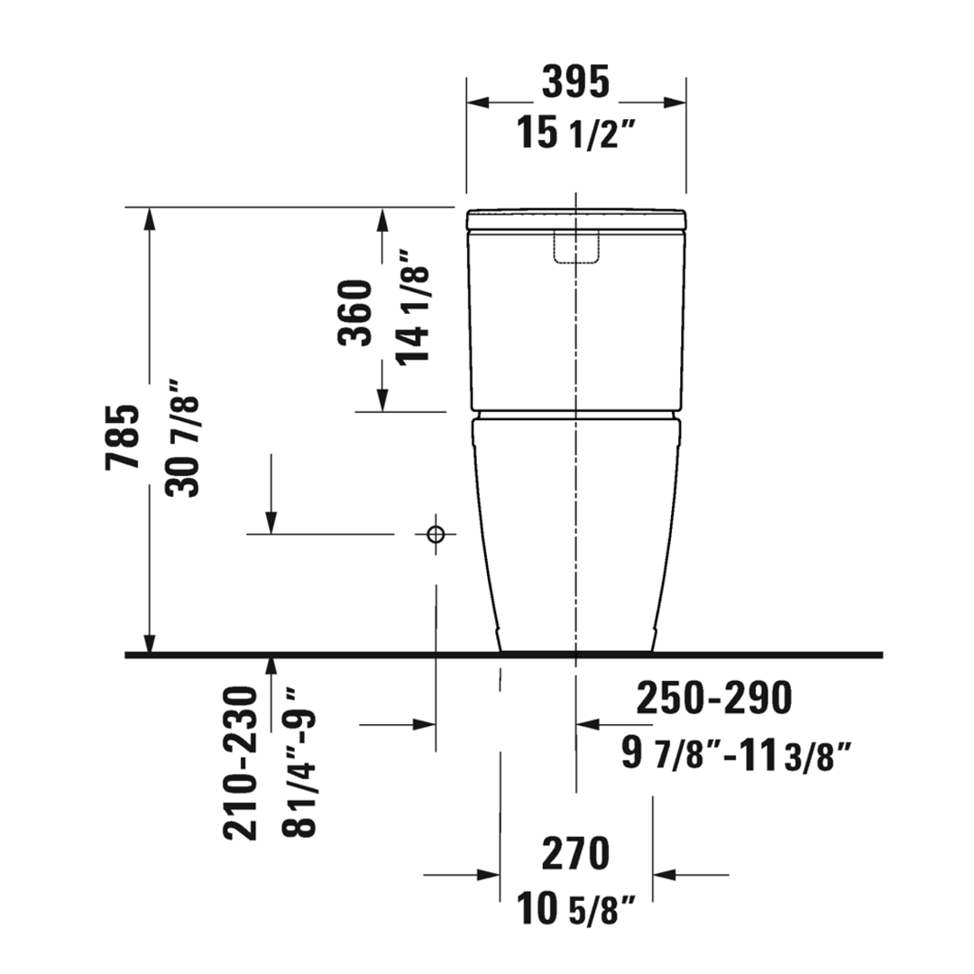 WC Dos Piezas Rimless® D-Neo en Porcelana con Mecanismo Single Flush Canal Abierto Sifón Vitrificado Watersense y Asiento Soft Close Duravit DN 2006010323