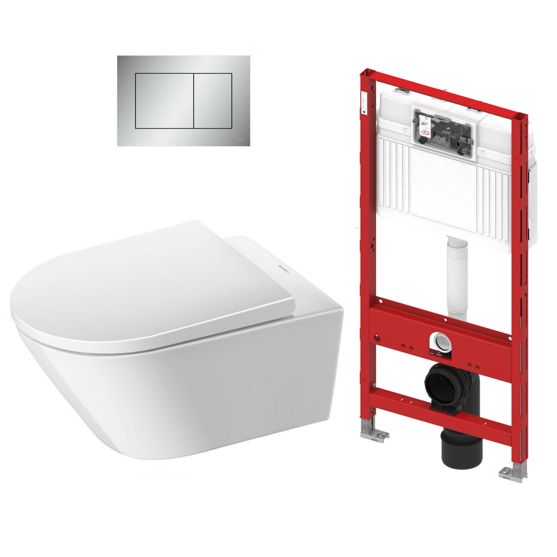 Paquete WC Suspendido D-Neo Rimless® Incluye WC+Tanque Oculto+Botonera+Asiento Duravit DN 2577090422