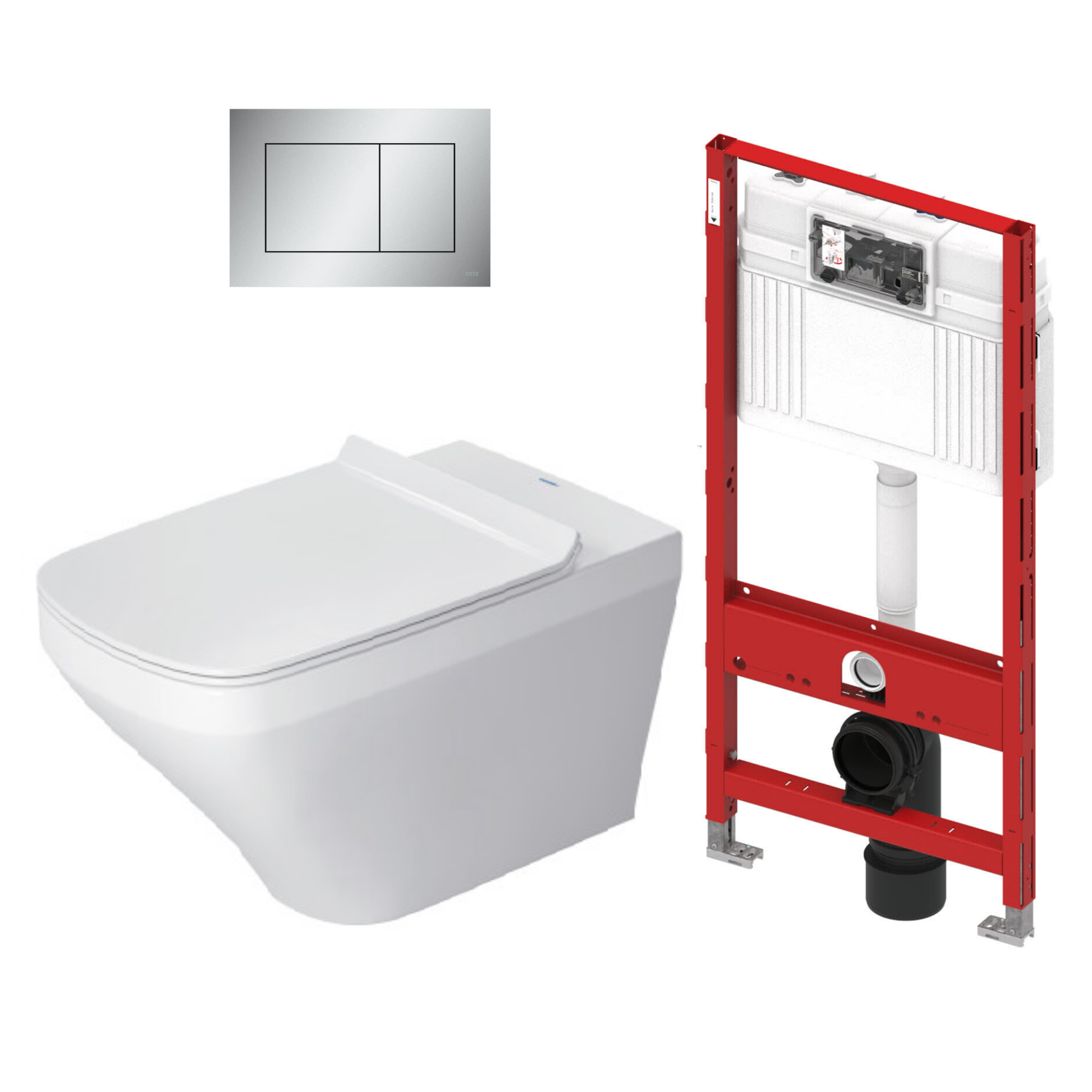 Paquete WC Suspendido DuraStyle Incluye WC + Tanque Oculto + Botonera + Asiento Duravit DS 2537090215