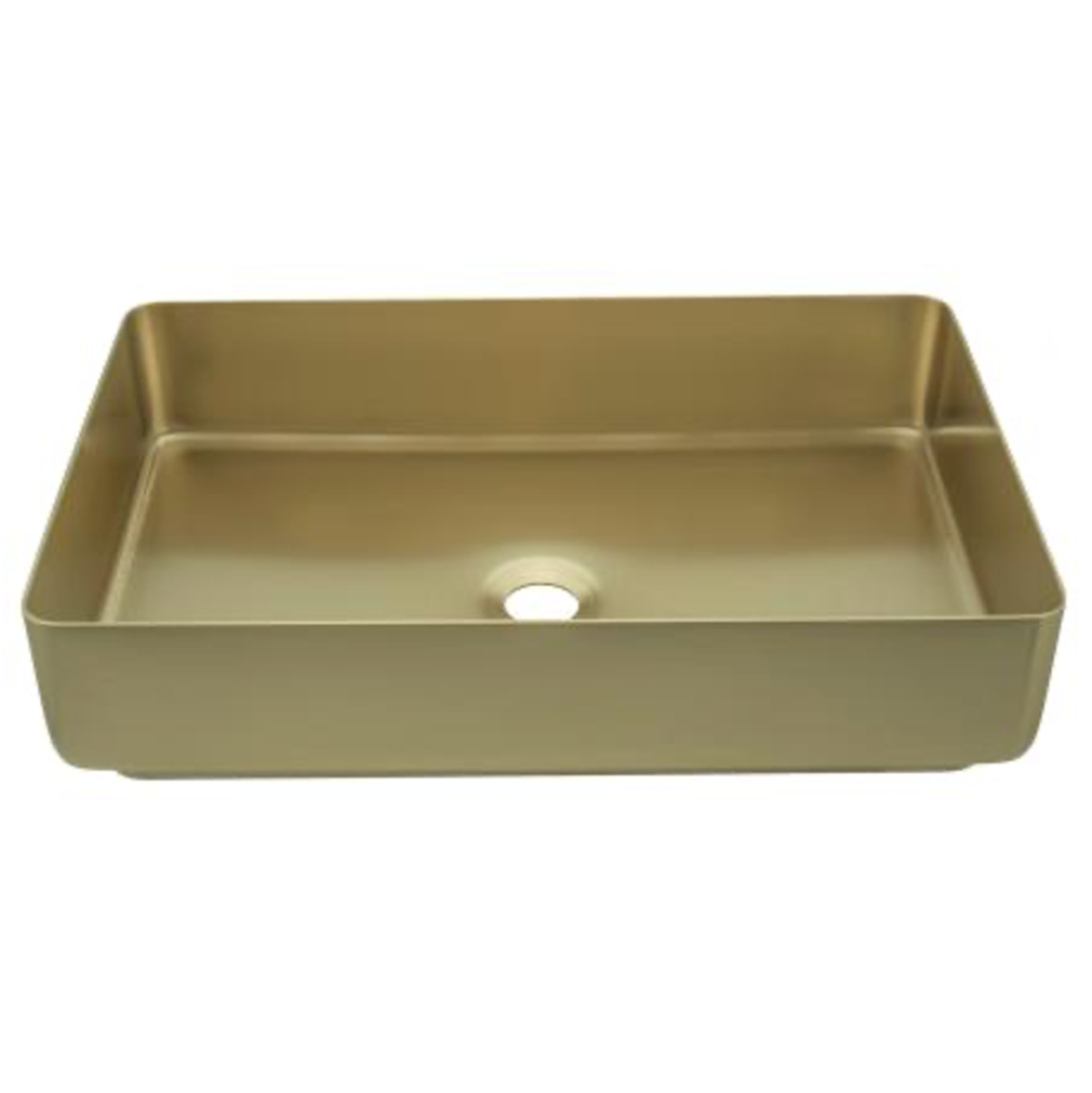 Lavabo INOX Rectangular de Sobreponer 52.6x34.6x12 cm Dorado LV1079A801