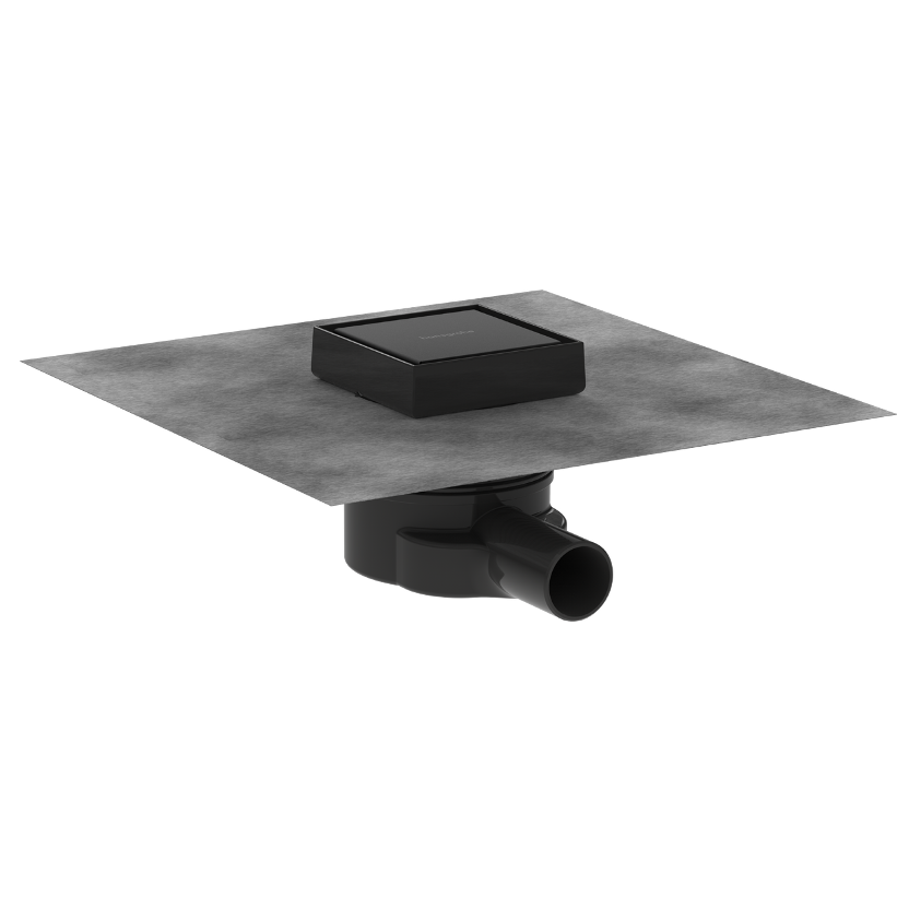 RainDrain Point Desagüe de punto 100/100 Rejilla Trasera Enlosable Negro Mate Hansgrohe 56247670 Essentials
