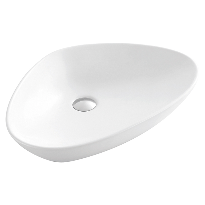 Lavabo de sobrecubierta CLOVER Cerámica de alto brillo sin rebosadero Medidas 59x39x15cm