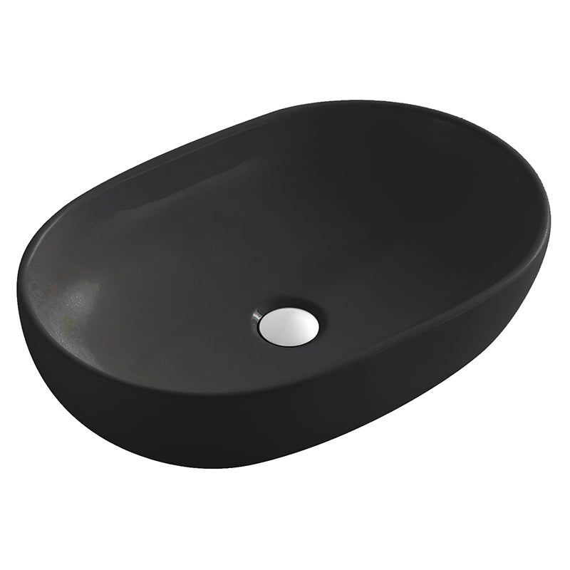 Lavabo de Sobreponer sin Rebosadero 59x41x14 cm Negro Mate Florencia