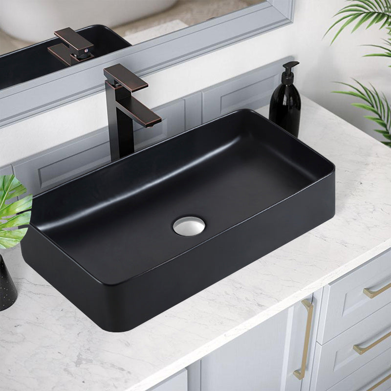 Lavabo de Sobreponer Negro Mate SQUARE 61x34.5x11 cm