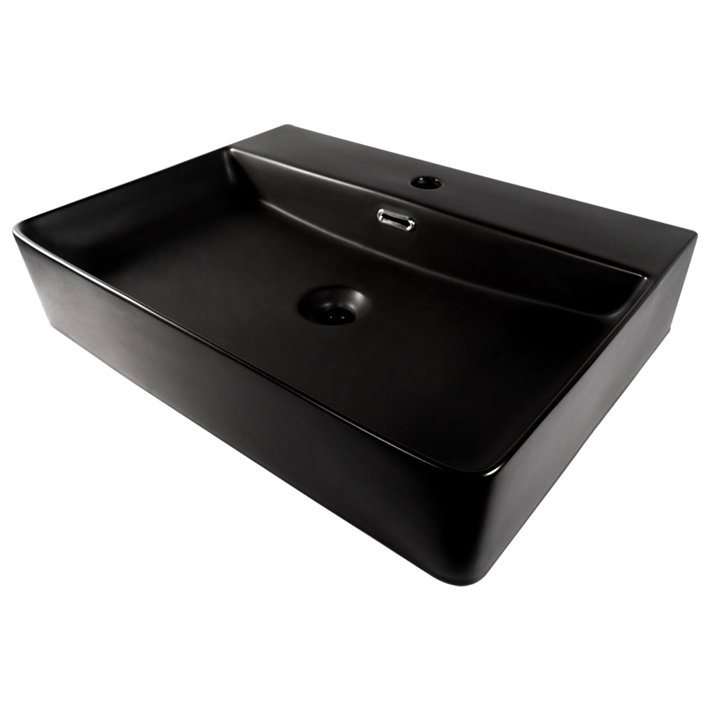 Lavabo Cerámico de Sobrecubierta 44x59x12.5 cm color Negro Mate Wasser