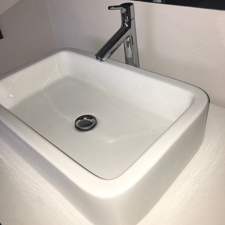 Lavabo Cerámico de Sobrecubierta sin Rebosadero 58x36x13 cm