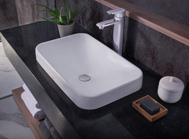 TOTO Arvina™ Lavabo Fina Porcelana de Semiempotre Rectangular 60x38 cm TOTO LT426G#01