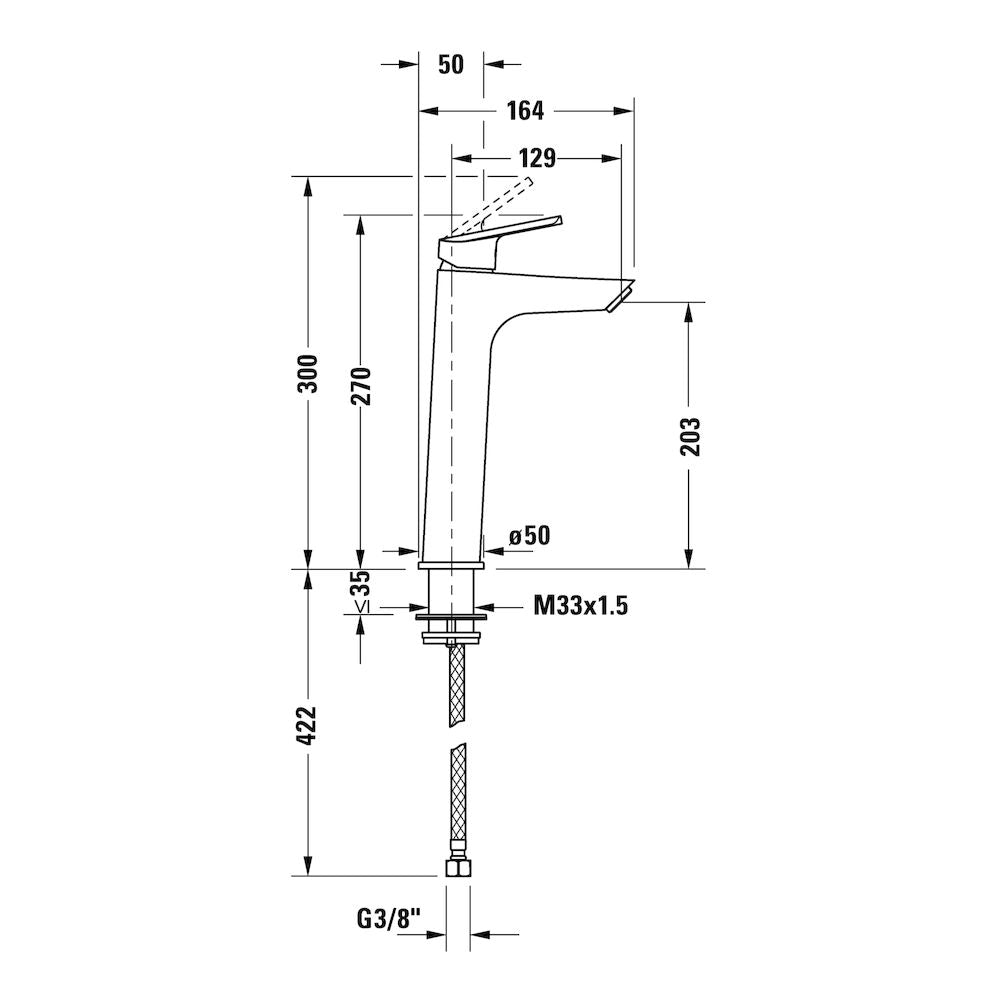 Monomando Alto para Lavabo L No. 1 acabado Cromo Duravit N11030002010