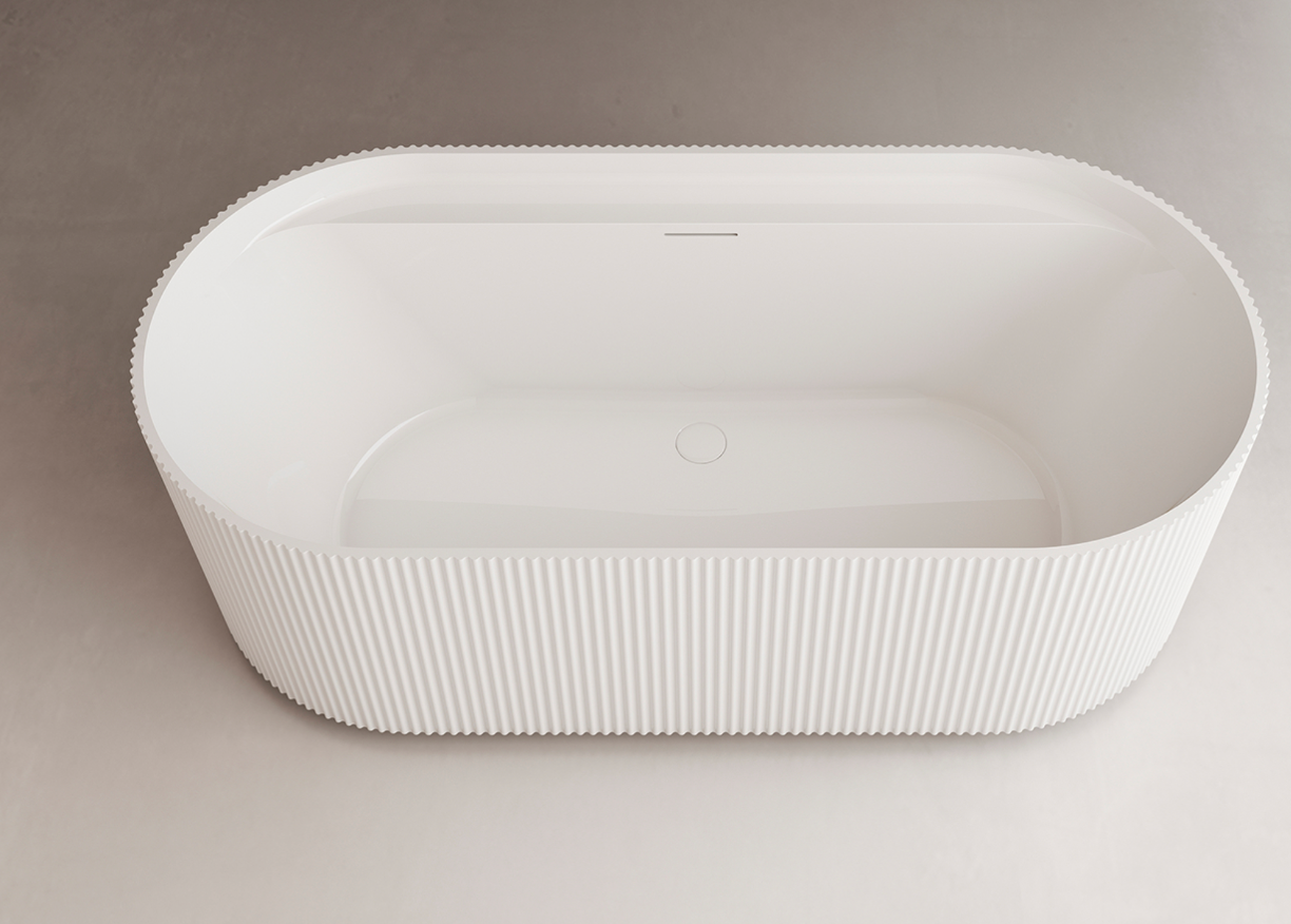 OLYMPIA - Tina freestanding ovalada acrílico Blanco Mate 170x80x58 cm. Producto Español ¡DISPONIBLE PARA ENTREGA INMEDIATA!