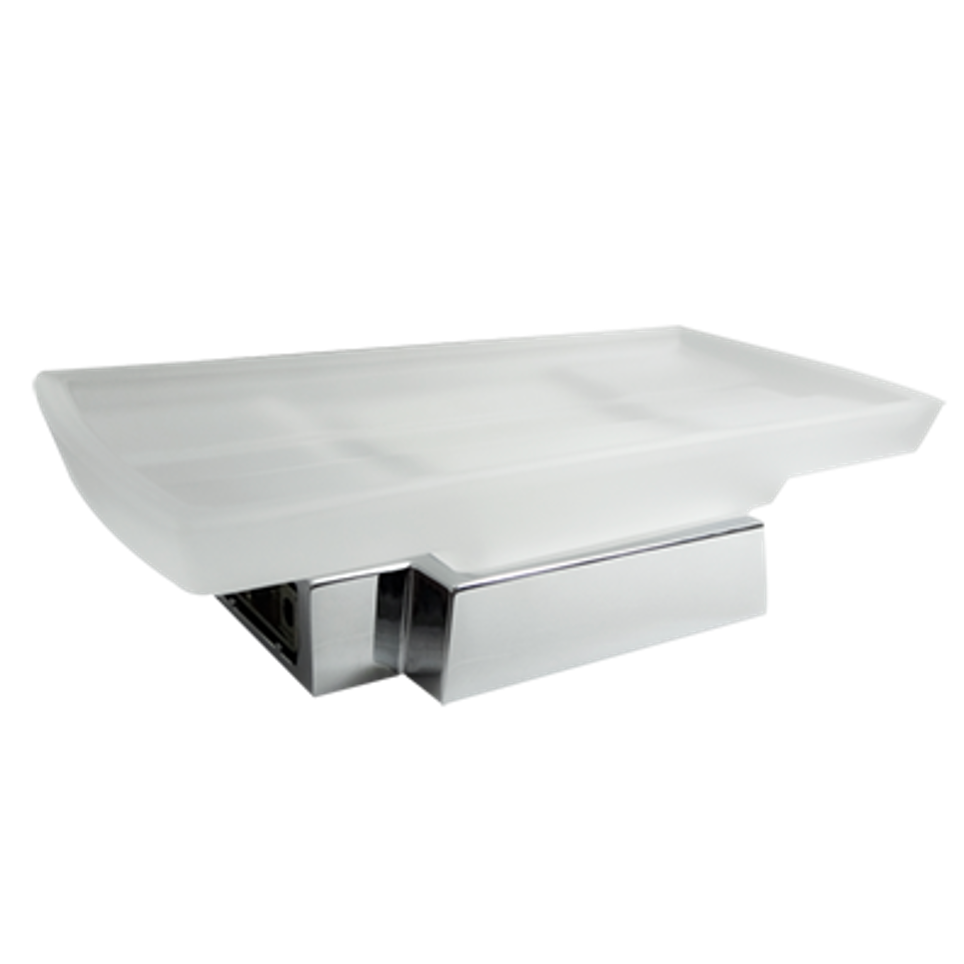 Jabonera de Cristal y Latón Cromado S7