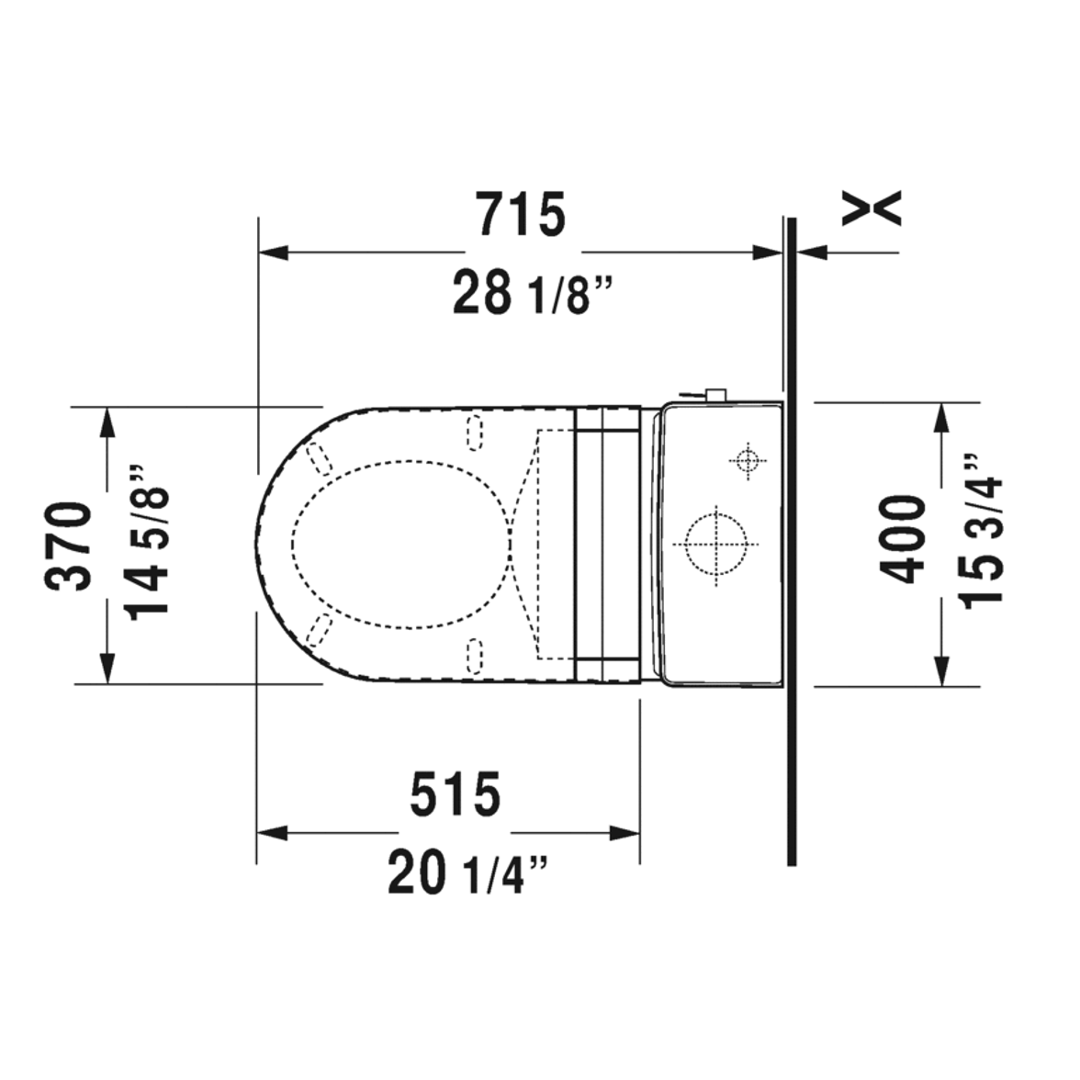 WC One Piece Starck 3 de Porcelana Single Flush con Asiento Soft Close y Sifón completamente Vitrificado Duravit ST3 2120010215