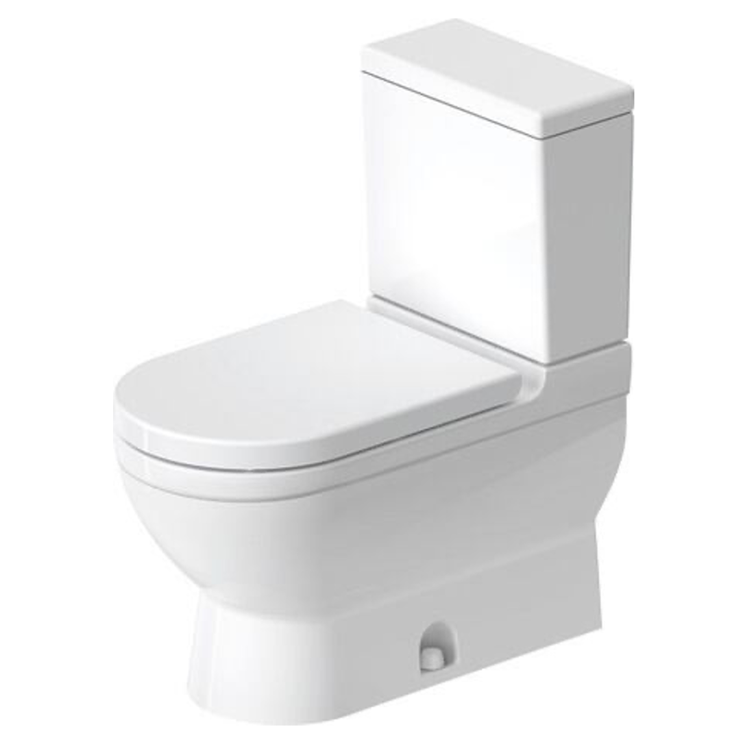 WC Dos Piezas Starck 3 fabricado en Porcelana Asiento Soft Close y Sifón completamente Vitrificado Duravit ST3 2125011014