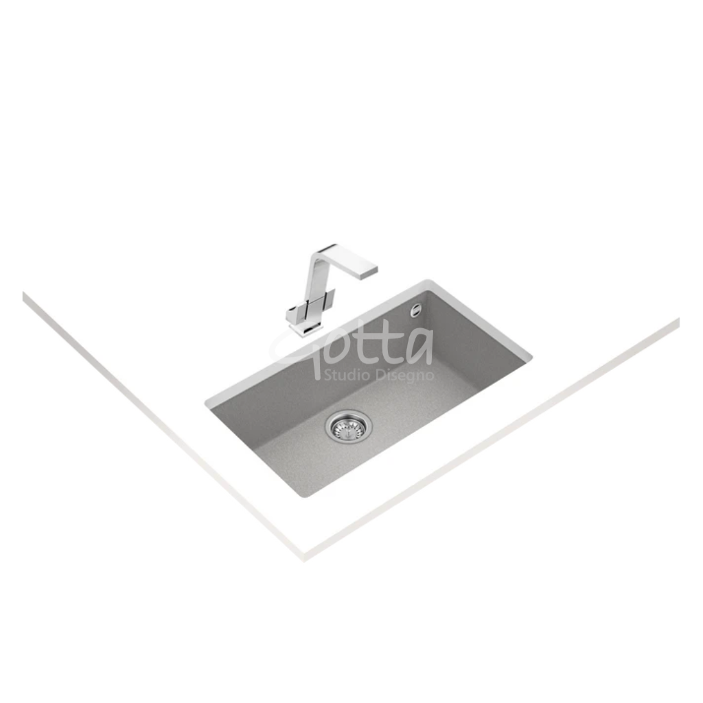 Fregadero Submontar Tegranite 76x44cm Stone Grey