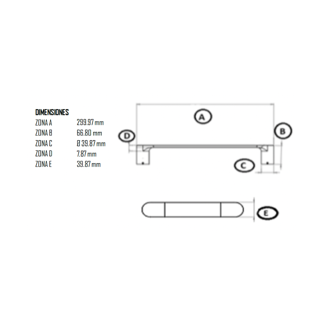 Toallero de barra corto 30 cm. STOA® Cromo STANZA 62.6234.21 ¡DISPONIBLE PARA ENTREGA!