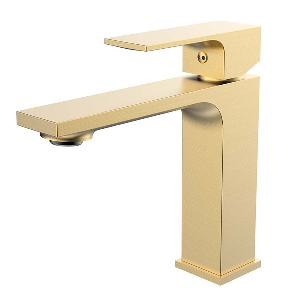 Monomando Corto para Lavabo Oro Cepillado Row TB43.011BG