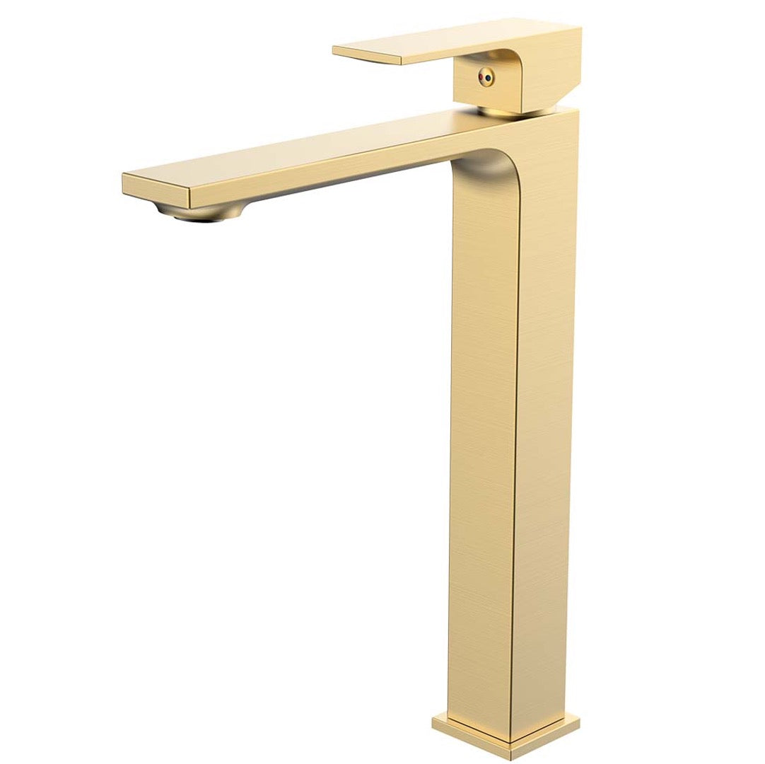 Monomando Alto para Lavabo Oro Cepillado Row Tecnobath TB43.031BG