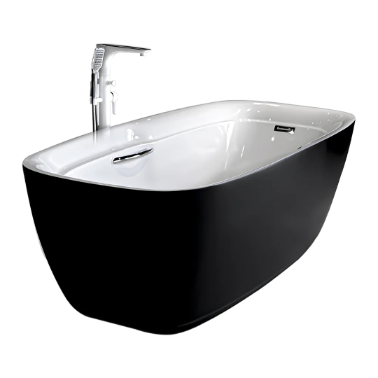 TB Tina Freestanding Acrílica Acabado Negro/Blanco. Medidas 180x57x90 cm