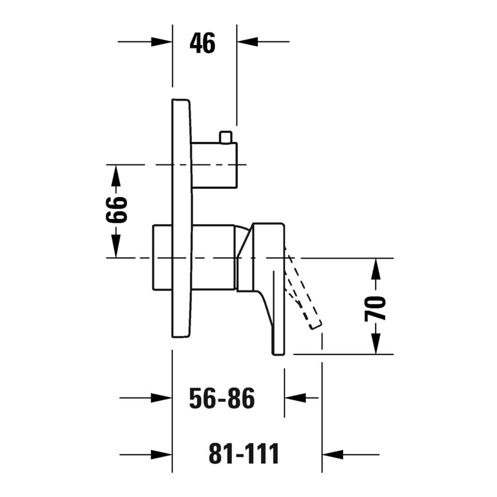 Monomando para Regadera con Desviador Tulum Duravit TU4210012046