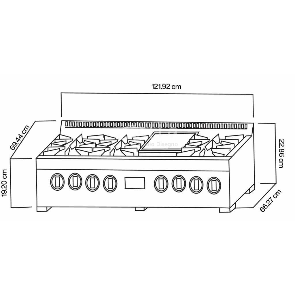 Tecnolam - Profesional Parrilla de Cassete a Gas 48" 121.92x69.44 cm. TECNOLAM GTR488