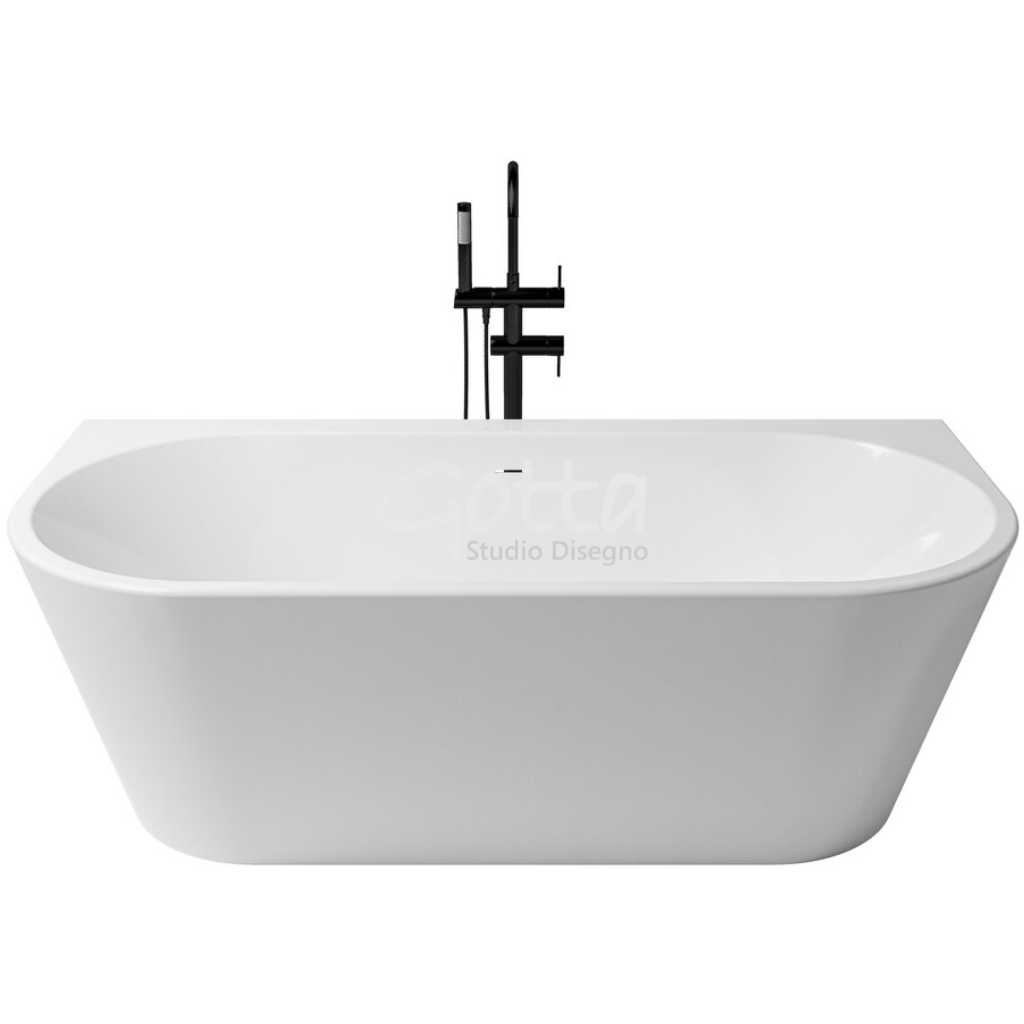 AIDAR - Tina Freestanding Ovalada a Pared en Acrílico 170x80x57 cm -Acabado Mate o Brillante- Producto Español ¡DISPONIBLE PARA ENTREGA INMEDIATA!