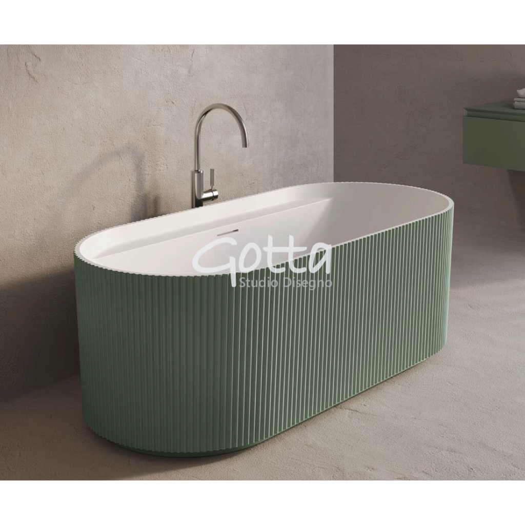 OLYMPIA - Tina freestanding ovalada acrílico Blanco Mate 170x80x58 cm. Producto Español ¡DISPONIBLE PARA ENTREGA INMEDIATA!