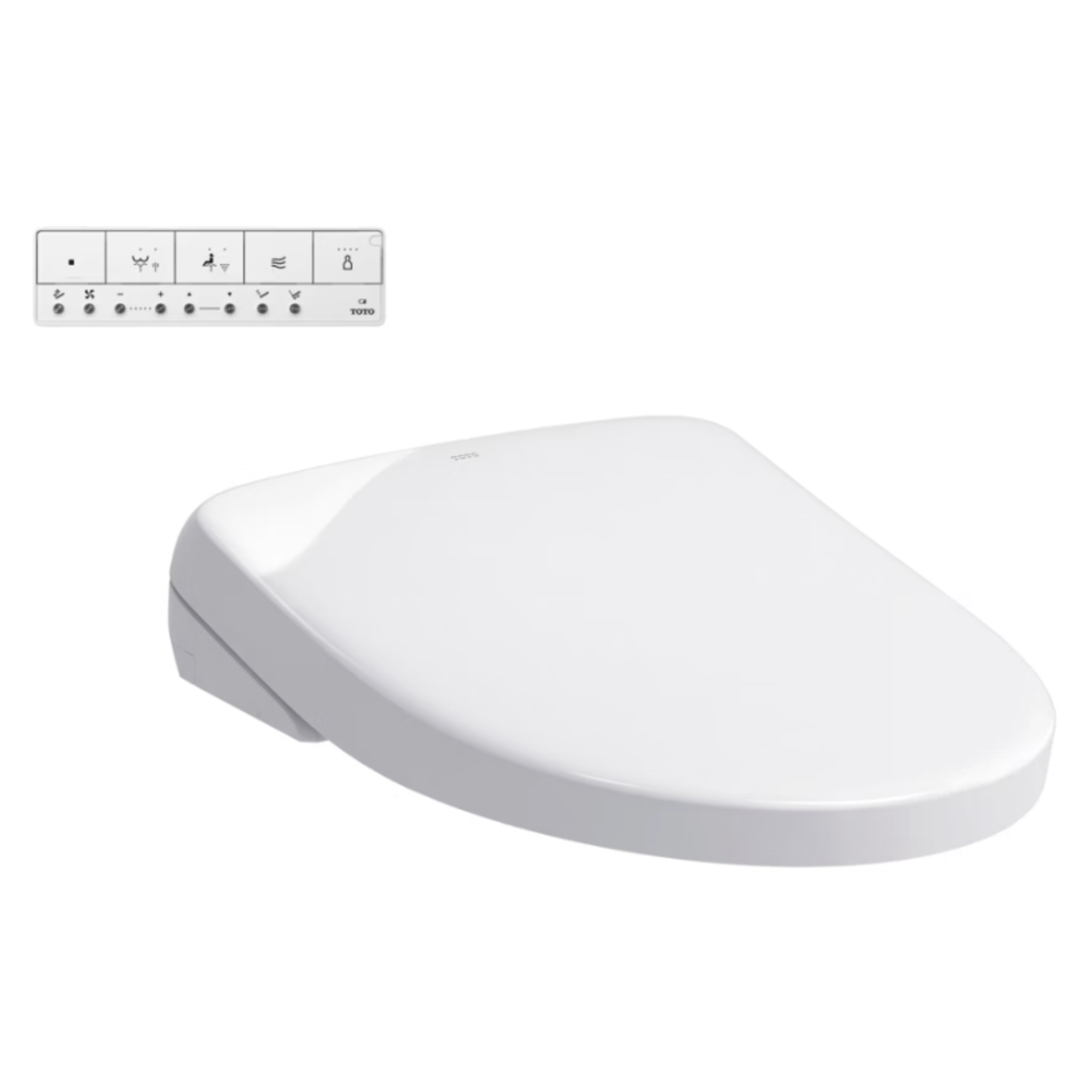 TOTO Washlet® S7A Contemporáneo Alargado - Asiento Electrónico para Inodoro con EWATER+® limpiador Premist, Asiento, Lavado y Secado tibio y configurable SW4736AT40#01