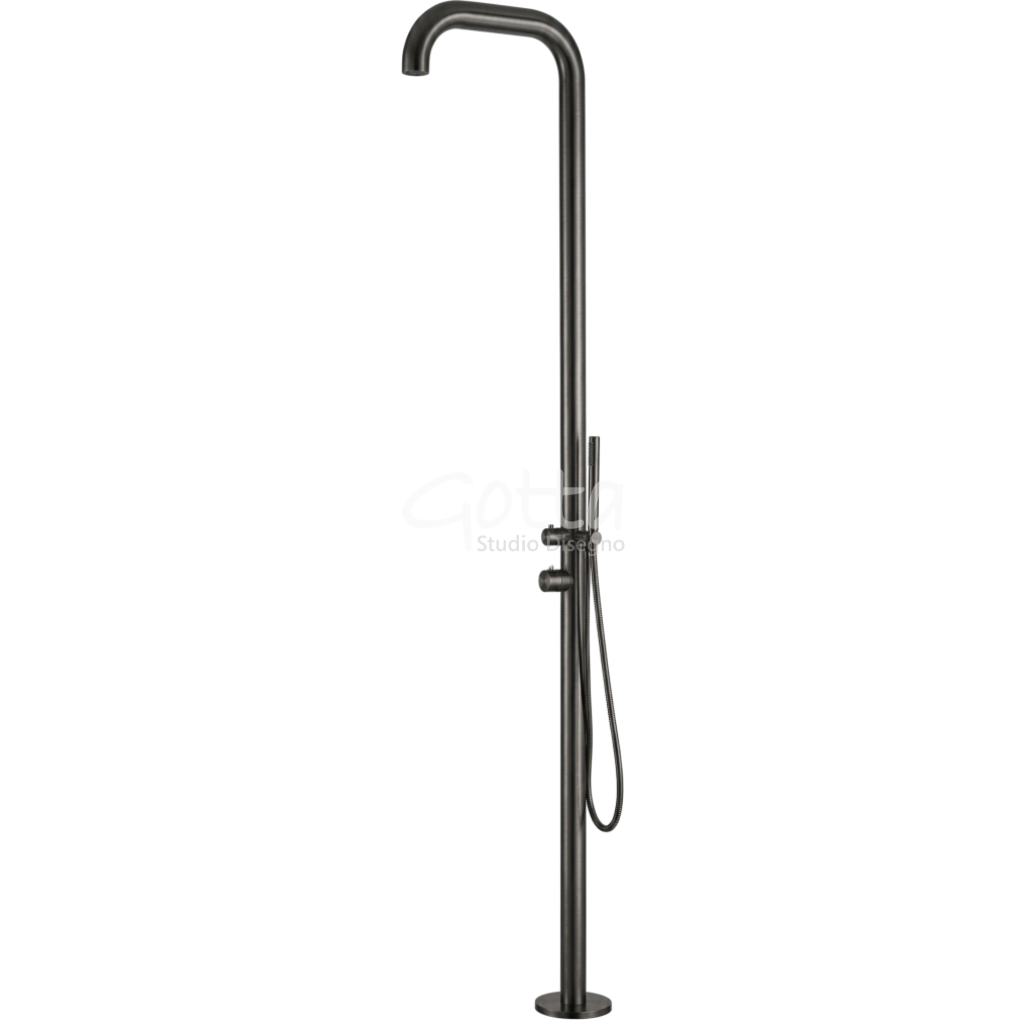 Regadera para Exterior con Ducha de Mano fabricada en Acero Inoxidable SS316 acabado Gris Oxford