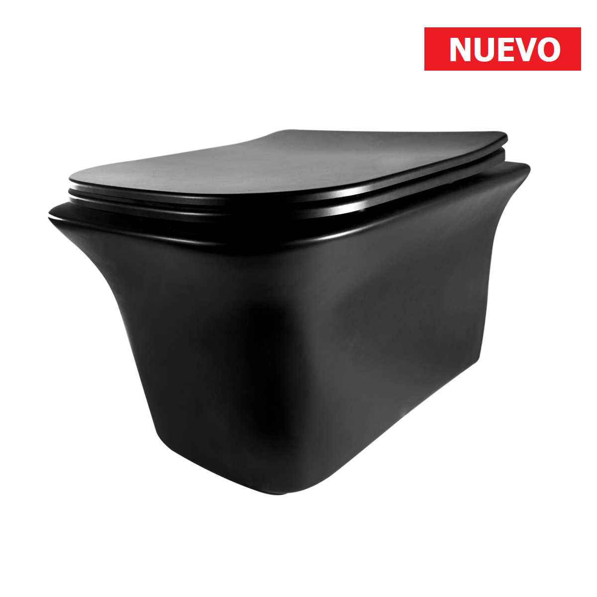 Paquete de WC Suspendido Negro Mate / Tanque Oculto / Botonera Negro Mate