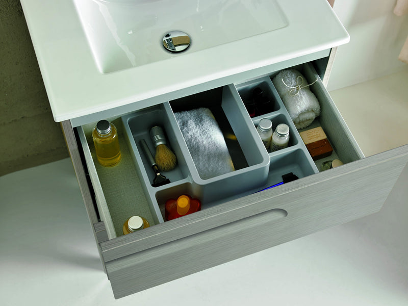 Vitale Gabinete para Baño medidas 60x46 cm Laca Brillo Blanco con Lavabo y Espejo