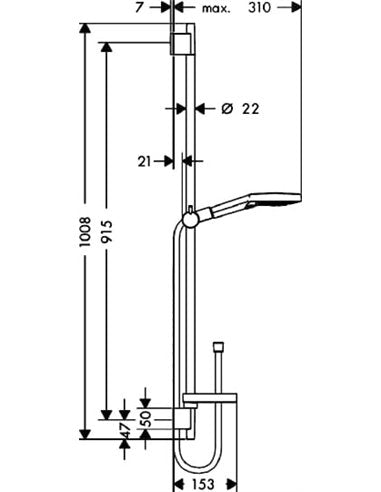 Raindance Select S Set de ducha 120 3jet con barra de ducha 90 cm y jabonera Hansgrohe 26631000 St