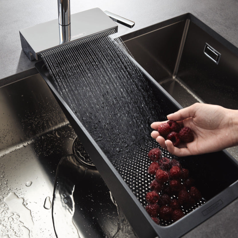 Aquno Select M81 Mezclador Monomando de Cocina Cromo con Ducha Extraíble y Escurridor multifuncional Hansgrohe 73837000 Essentials