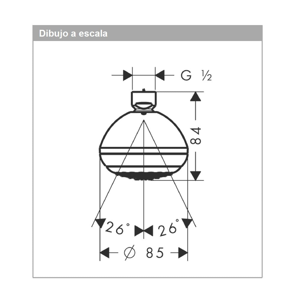 Regadera Crometta 85 1jet 5.7 l/min Hansgrohe 28423000 ¡DISPONIBLE ENTREGA INMEDIATA!