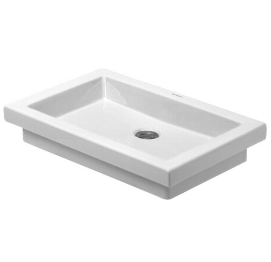 Lavabo 2nd Floor Semi Empotrado sin Rebosadero 58x41.5x9.5 cm Duravit 0317580029